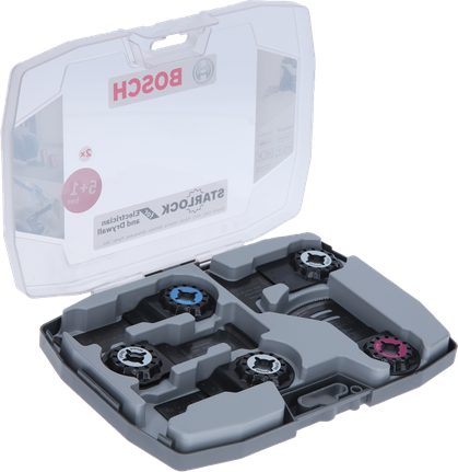 電工與石膏板適用的 Starlock 套件 BoschStarlock 電工刀片和乾牆刀片套裝。