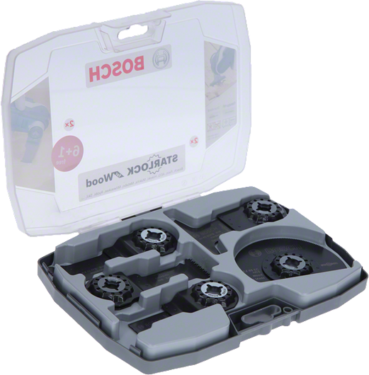 魔切機適用的木材套件 (7 入) BoschStarlock 木鋸片套裝(盒裝)。