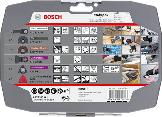 Bosch翻新套裝，配備多材質刀片。