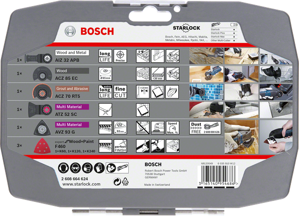Bosch翻新套裝，配備多材質刀片。