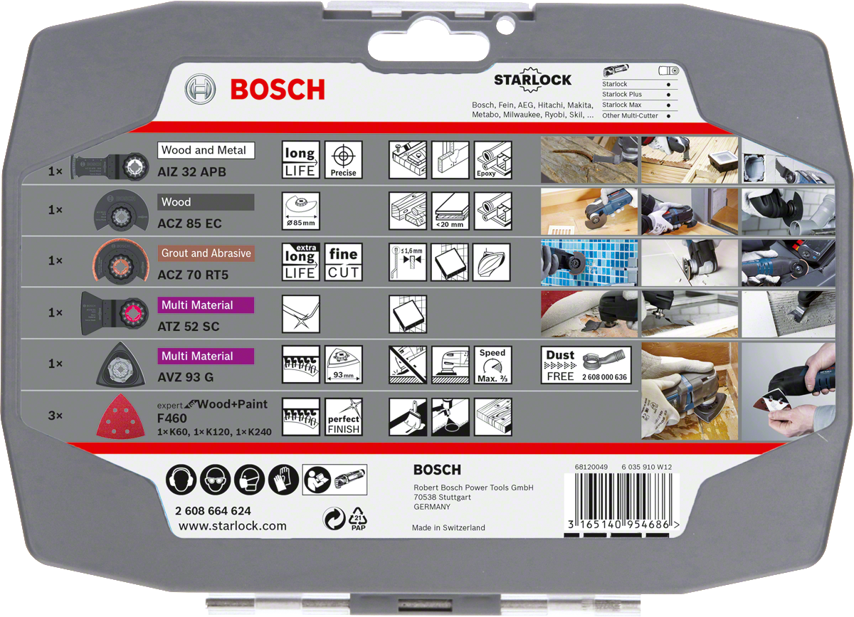 Bosch翻新套裝，配備多材質刀片。