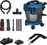 BoschGAS 18V-10L 無線乾濕兩用吸塵器組。