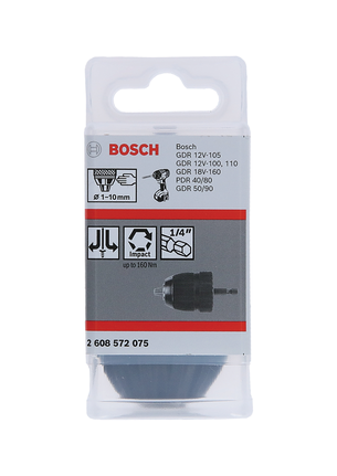 無需使用夾頭扳手 Bosch1/4 吋六角鑽夾頭.
