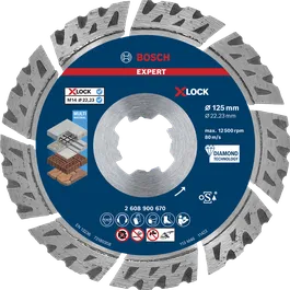 Bosch EXPERT MultiMaterial X-LOCK 鑽石切割片 125 mm。