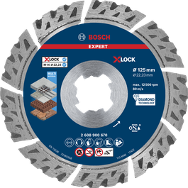 Bosch EXPERT MultiMaterial X-LOCK 鑽石切割片 125 mm。.
