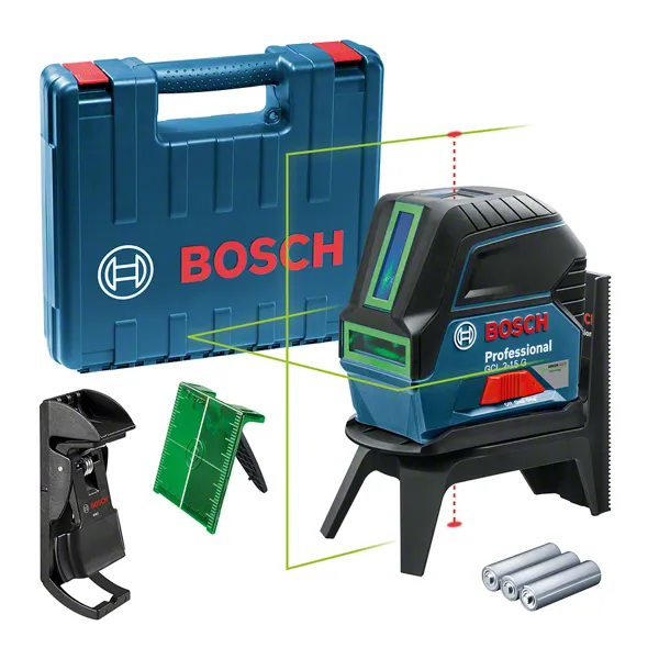 Bosch 2-15 雷射調平工具，附盒子和配件。.