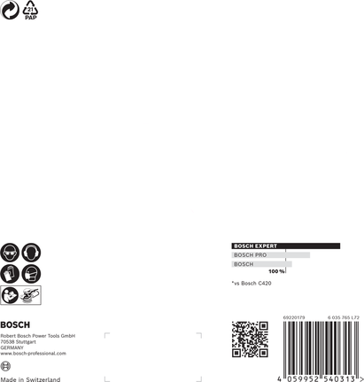 超耐久集塵砂紙-M480砂磨網,適用於偏心拋光機 150 mm,G 180 5 件 Bosch M480 砂磨網 150 毫米