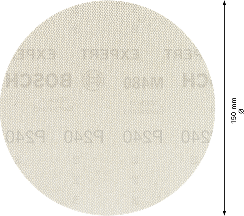 超耐久集塵砂紙-M480砂磨網,適用於偏心拋光機 150 mm,G 240 5 件 Bosch M480 砂光網 150 毫米 G240 圓盤。