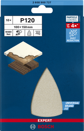 Bosch M480 砂磨網 100×150 毫米 G 120 10 件裝。.