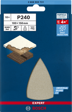 Bosch M480 打磨網 P240 100×150mm 10片裝.