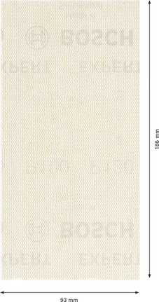 超耐久集塵砂紙-M480 砂磨網適用於軌道拋光機 93 x 186 mm,G 100,10 件 Bosch EXPERT M480 砂磨網 93x186 毫米,粒度 100。