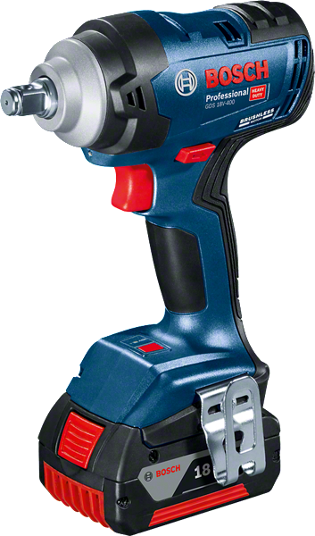 Bosch 18V-400 無線衝擊扳手，最大扭力 400 Nm。.
