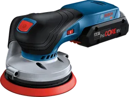 Bosch 18V-125 無線隨機軌道砂光機。