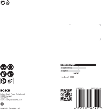 適用於偏心拋光機的 EXPERT C470 8 孔砂紙 125 公釐,G 40 5 件式 Bosch EXPERT C470 125 毫米砂紙 5 張裝。.