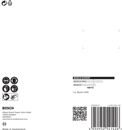 適用於偏心拋光機的 EXPERT C470 8 孔砂紙 125 公釐,G 60 5 件式 Bosch EXPERT C470 砂紙 125 毫米 60 粒度。.