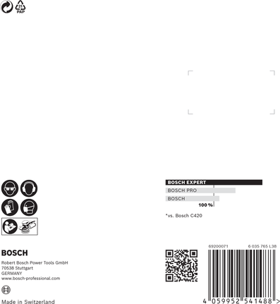 適用於偏心拋光機的 EXPERT C470 8 孔砂紙 125 公釐,G 320 5 件式 Bosch EXPERT C470 砂紙 125 毫米 320 粒度。.