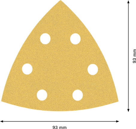 Bosch C470 93 毫米三角砂紙，附 6 個孔。.