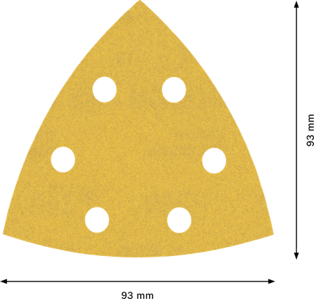 Bosch C470 93mm 三角砂紙，附 6 個孔。.