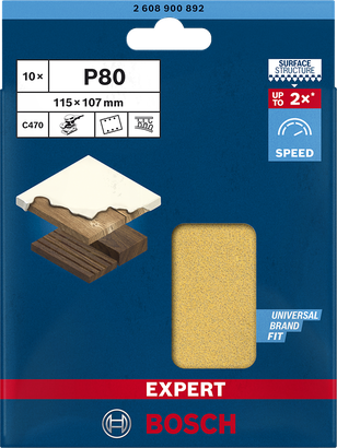 Bosch P80 砂紙 115×107 毫米