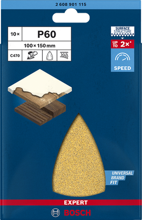 Bosch P60 多功能砂光機砂紙 100×150mm。.