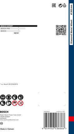 超耐久鑽石金屬切片專業款大尺寸 355 x 25.4 mm Bosch鑽石金屬輪 355×25.4 mm.