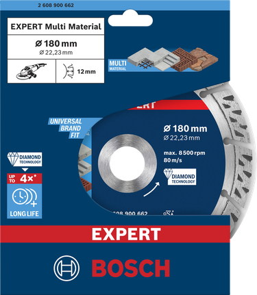BoschEXPERT 多材質鑽石切割片，180 毫米。
