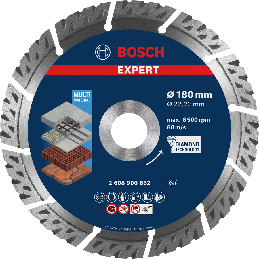 BoschEXPERT 多材質鑽石切割片 180 mm。.