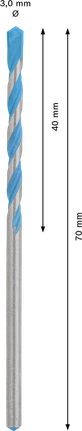 Bosch CYL-9 多功能鑽頭 3 x 70 mm。