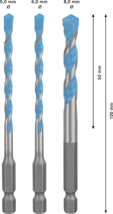 Bosch EXPERT HEX-9 MultiConstruction 鑽頭套裝 3 件組。.