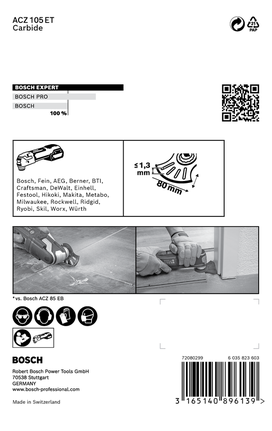 Bosch ACZ 105 ET 80mm 分段鋸片。.
