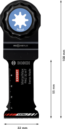 EXPERT MetalMax PAIZ 32 AIT 多功能工具刀片 50 x 32 公釐 Bosch EXPERT MetalMax PAIZ 32 AIT 硬質合金多功能刀片。.