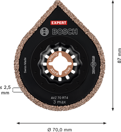 Bosch EXPERT 3 max AVZ 70 RT4 硬質合金灌漿板。.