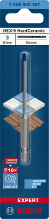 Bosch -9 硬陶瓷 3×90 毫米鑽頭.
