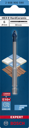 Bosch -9 硬陶瓷 6×90mm 鑽頭.