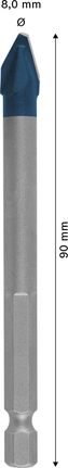 Bosch EXPERT HEX-9 硬陶瓷鑽頭 8x90mm。.