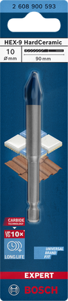 Bosch -9 硬陶瓷 10×90 毫米鑽頭.
