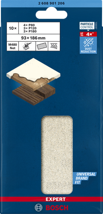 Bosch M480 砂磨網套裝 93×186 毫米 10 件套.