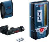 Bosch 7 雷射接收器配有夾具和便攜袋。