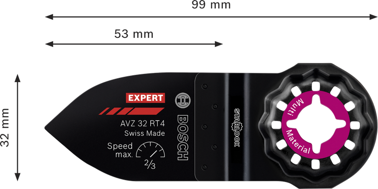 Bosch EXPERT 打磨手指 AVZ 32 RT4 硬質合金多功能工具板。.