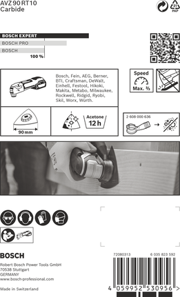 Bosch EXPERT AVZ 90 RT10 90 毫米砂磨板。.