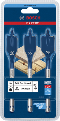 Bosch EXPERT Self Cut Speed 鏟形鑽頭套裝 20/22/25 mm。.