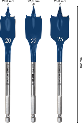 Bosch EXPERT 自切速度鏟形鑽頭套裝 20/22/25 毫米。.