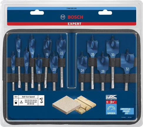 Bosch Expert Self Cut Speed 鏟形鑽頭套裝 13 件。.