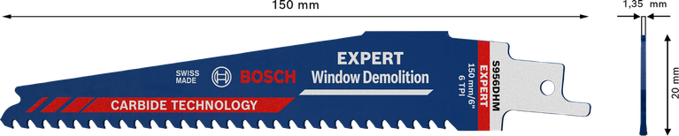 EXPERT ‘Window Demolition’ S 956 DHM 軍刀鋸 1 件式 BoschEXPERT 窗戶拆除往復鋸片。.