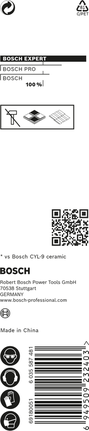 BoschEXPERT HEX-9 硬陶瓷鑽頭 4 x 90 毫米.