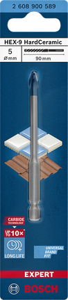 Bosch HEX-9 硬陶瓷鑽頭 5×90 毫米。.