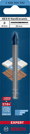 Bosch -9 硬陶瓷 8×90 毫米鑽頭.