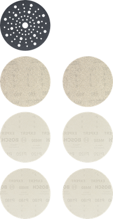 Bosch EXPERT M480 入門套件砂紙盤 150 毫米開放式網格。.