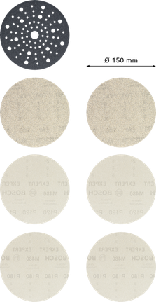 Bosch EXPERT M480 7 件 150 毫米砂磨盤套件。.