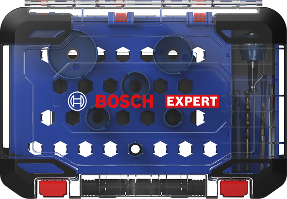 BoschEXPERT 孔鋸套裝 20–64 mm。
